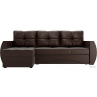 Угловой диван Лига диванов Сатурн 27983 (левый, экокожа, коричневый)