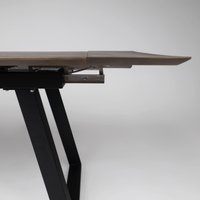 Кухонный стол ОКА Сангай 136-196x80x80 (дуб галифакс/черный)