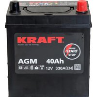 Автомобильный аккумулятор KRAFT AGM R+ 330A (40 А·ч)