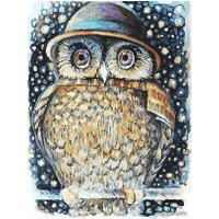 Картина по номерам Белоснежка Сова в шляпе 3073-CS