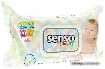 Влажные салфетки Senso Baby С клапаном (120 шт)