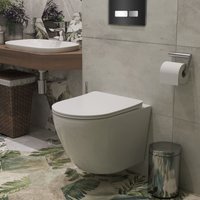 Унитаз подвесной Roxen Antares One Rimless 6 в 1 StounFix Dual Fresh 642915 (чёрное стекло) в Борисове