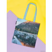 Сумка шоппер JoyArty Тающее озеро среди гор ткань под лен bsh_53669