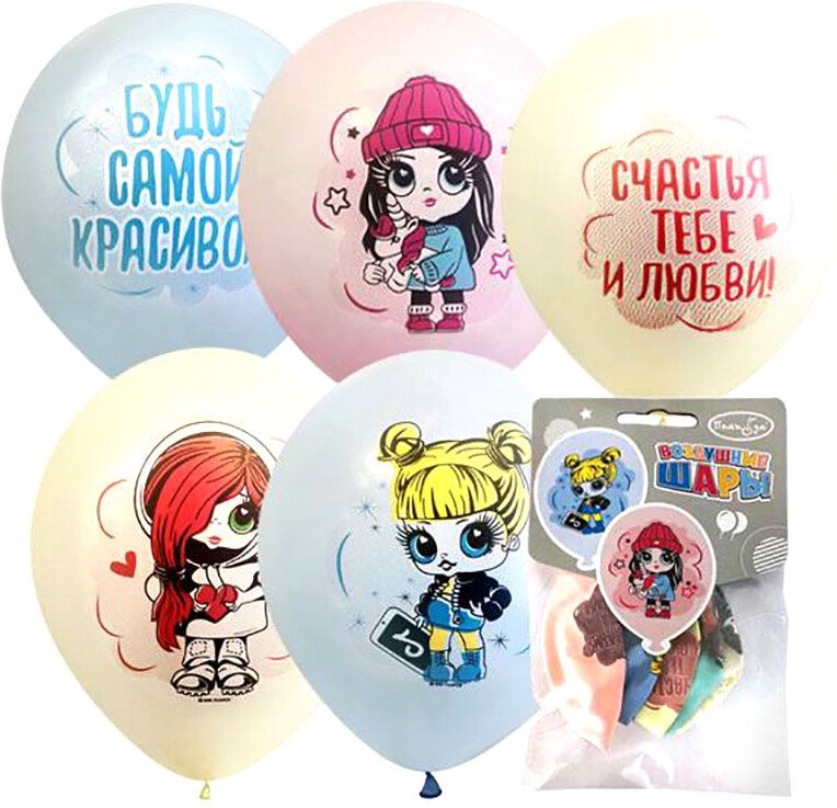 

Набор воздушных шаров ПатиБум Macaroons ассорти Baby Girls (5 шт)
