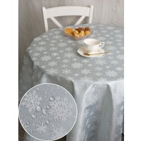 Скатерть Моготекс Серебряные снежинки 02ШС1-14-КВ рис.2652/250302 (180x150) в Бобруйске