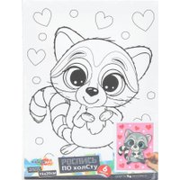 Набор для рисования MultiArt Холст для росписи Милый енотик CANV15X20-RAC
