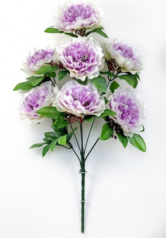 

Искусственный букет KlrBy Пионы с добавками БС050мол-сирень