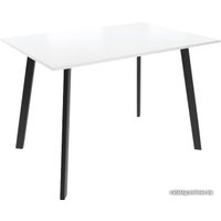 Кухонный стол Listvig Слим 2 110x70 (белый/черный гладкий)