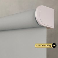 Рулонная электроштора НеоФьюжен Эден 250 160х250 левая (серый лен, белая фурнитура)