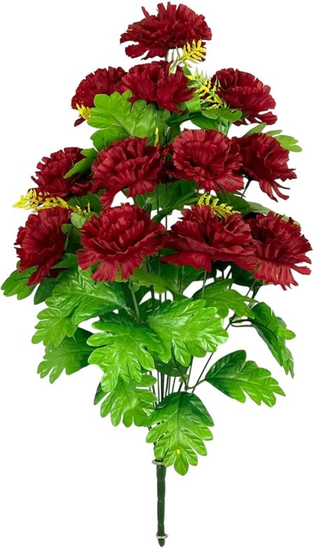 Искусственный букет KlrBy Гвоздики БС005бордо