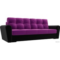 Диван Лига диванов Амстердам 28248 (микровельвет, фиолетовый/черный)