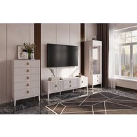 Шкаф-витрина Bravo Мебель Фарго 1-дверный правый (персидский жемчуг/лак льняной)