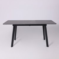 Кухонный стол Lepremo AV 1209/1 МДФ раздвижной 1200-1600x800 (мрамор Пьетра графитовый/черный)