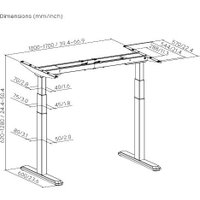 Стол для работы стоя ErgoSmart Ergo Desk Prime 1200x650x18 мм (бетон чикаго/черный)