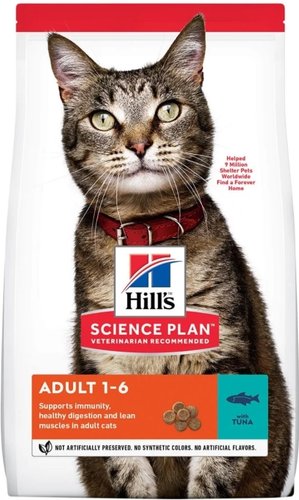 Hill's Science Plan Adult 1-6 with Tuna для взрослых кошек для поддержания жизненной энергии и иммунитета, с тунцом 3 кг