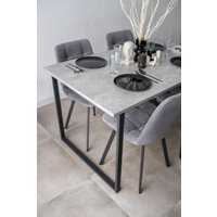 Кухонный стол Notta Лиман 140х80 615157 (бетон светлый/черный матовый)