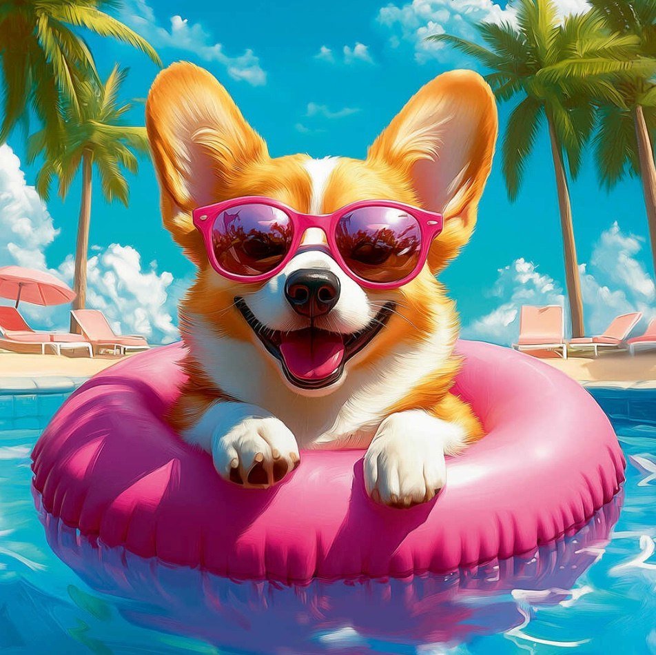 

Алмазная мозаика Феникс+ Корги в отпуске 70830