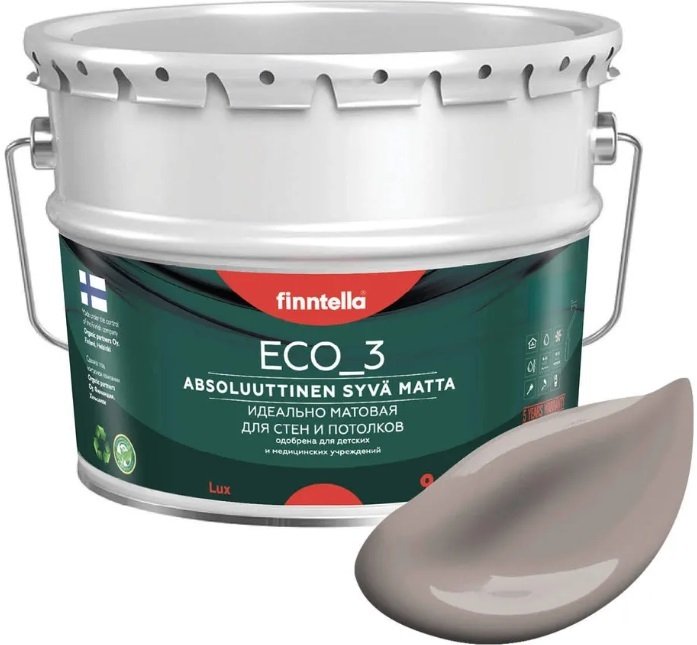 

Краска Finntella Eco 3 Wash and Clean Kaakao F-08-1-9-LG245 9 л (коричневый)
