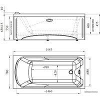Торцевой экран под ванну Radomir Ларедо 168x78 L 1-31-0-1-0-027 (торцевой)