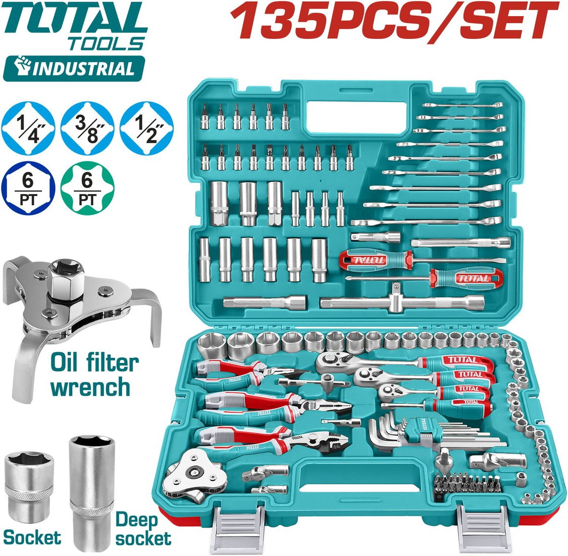 

Универсальный набор инструментов Total THKTHP21356 (135 предметов)