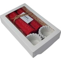 Подарочный набор Вендитио Ozarich Сувенирный с 2-мя свечами и подсвечниками Г2 (красный)