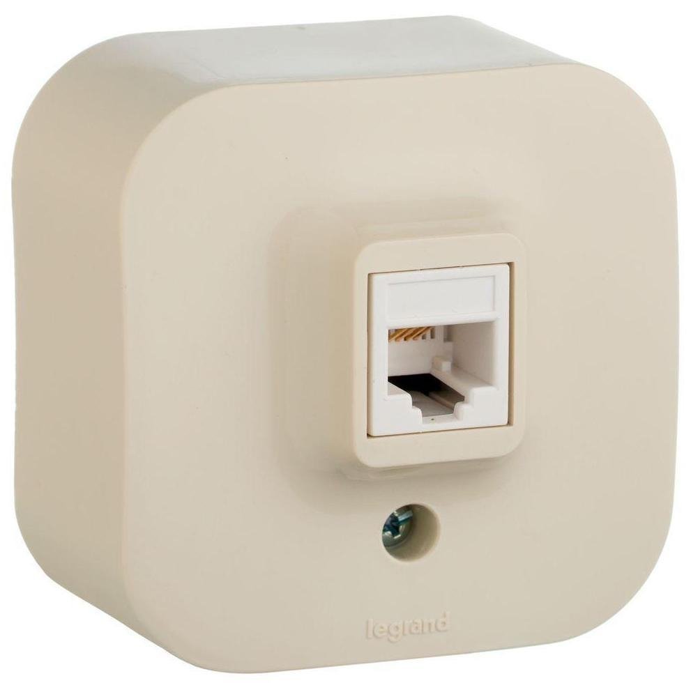 

Розетка телефонная Legrand Quteo 782244 (слоновая кость)