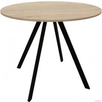 Кухонный стол Гальваник ПГ-74 (дуб галифакс белый/опоры эмаль черный муар)