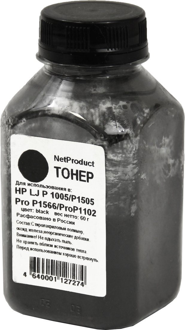 

Тонер NetProduct для HP LJ P1005/P1505/ProP1566/ProP1102 60 г
