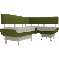 Угловой диван Mebelico Альфа 106924 (правый, бежевый/зеленый)