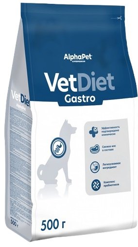 

Сухой корм для собак AlphaPet VetDiet Gastro для взрослых собак 500 г