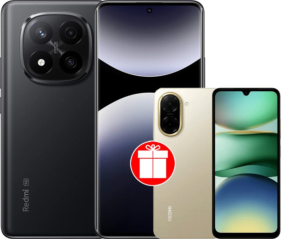 

Телефон Xiaomi Redmi Note 14 Pro+ 5G 8GB/256GB международная версия (черный) + Xiaomi Redmi A5 3GB/64GB (песочное золото) по акции