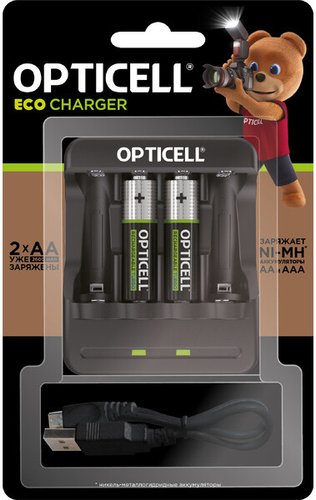 Аккумуляторы + зарядное Opticell Eco Charger