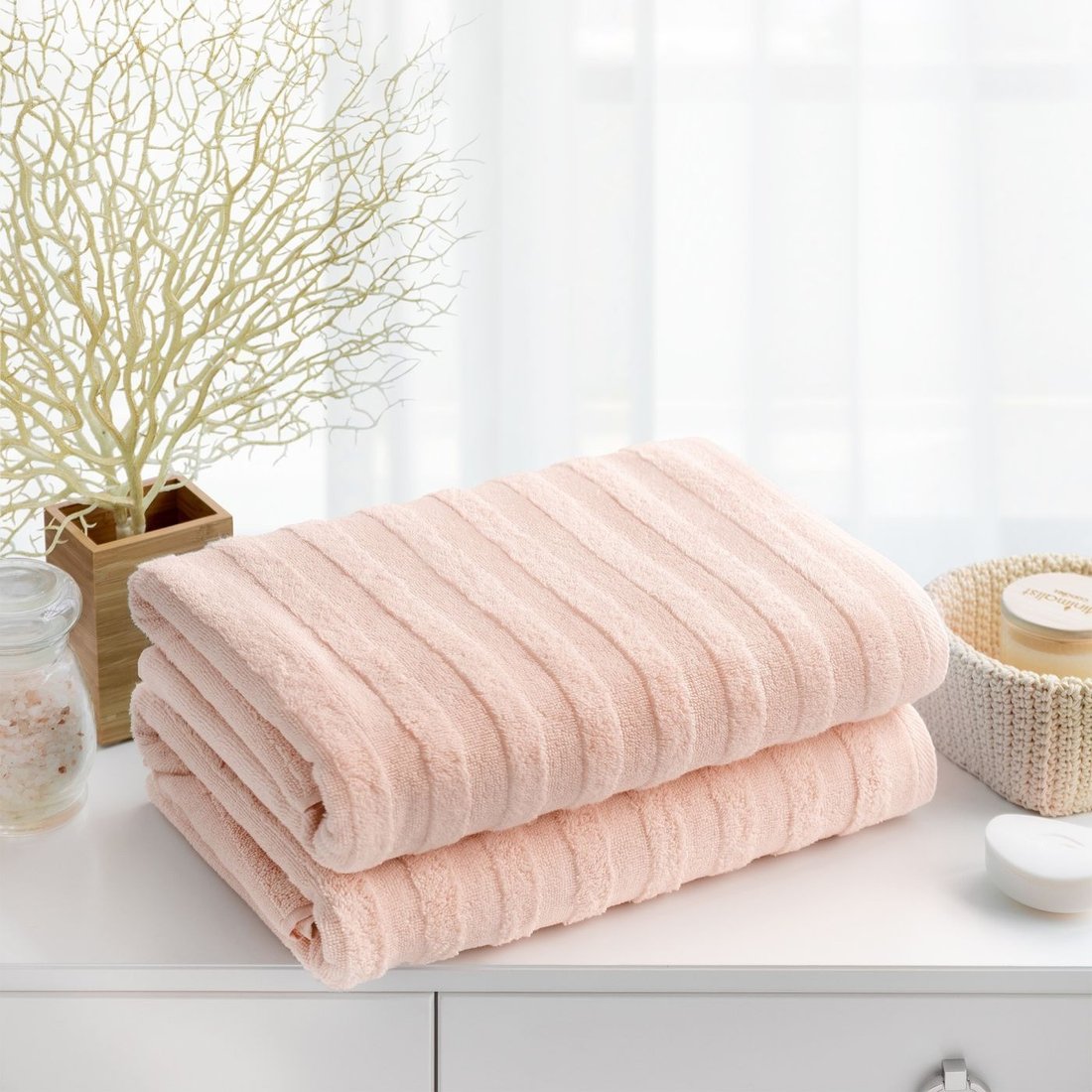 

Набор полотенец Verossa МХ50 Stripe 08 НПК044 752385 (нежно-персиковый)