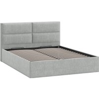 Кровать Трия Глосс универсальная с ПМ тип 1 140x200 (микровелюр Jercy Silver)