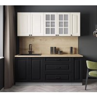 Готовая кухня Интерлиния Мила Деко 1.9Б (черный/белый/дуб бунратти)