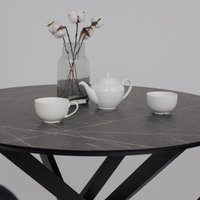 Кухонный стол Аврора Мехико 3Д D950 (камень черный/черный матовый)