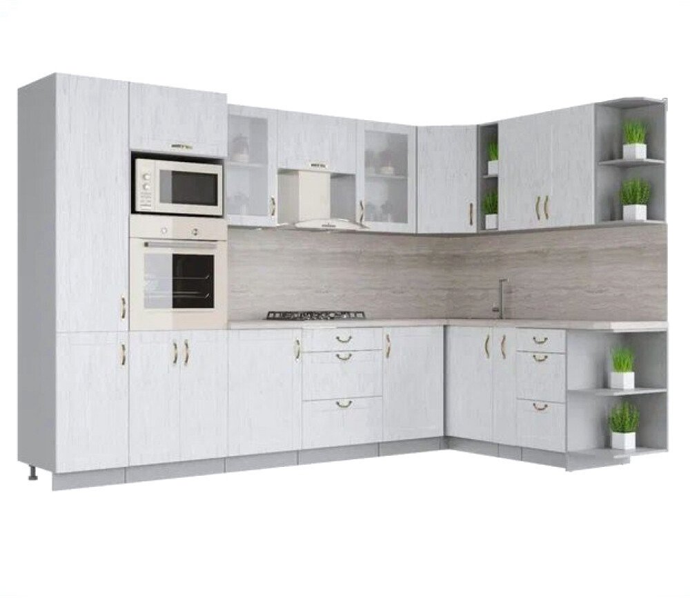 

Готовая кухня Интерлиния Мила Крафт 1.88x3.2 правая (дуб полярный)