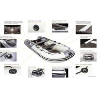 Моторная лодка Ривьера Компакт R-K-3600 СК lg/bl (светло-серый/черный)