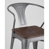 Стул с подлокотниками Stool Group Tolix ARM wood c подлокотниками (серебристый)