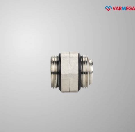 Фитинг Varmega Соединитель сдвоенный НР 1, с уплотнителем VM15963
