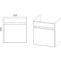  Viant Тумба с умывальником Мальта Como 50 VMAL50CO-T1YP+S-UM-COM50/1-w