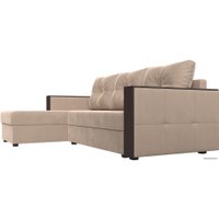 Угловой диван Лига диванов Валенсия Лайт левый (велюр, бежевый)