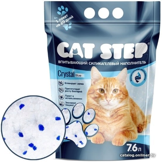 Наполнитель для туалета Cat Step Crystal Blue 7.6 л