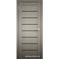 Межкомнатная дверь Юни Амати 1 (ч) 80x200 (дуб дымчатый/черное стекло)