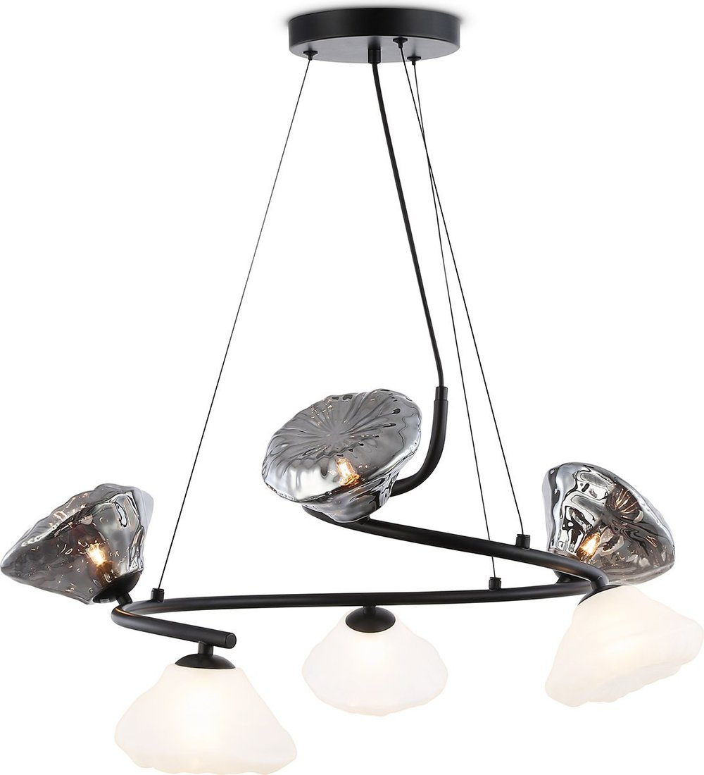 

Подвесная люстра Ambrella light LH15003/6 BK/FR/SM (черный/белый матовый/дымчатый)