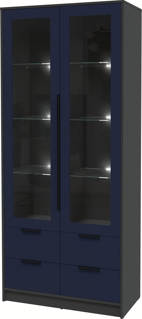 

Шкаф-витрина Интерлиния Концепт КТ-ШВ2 с подсветкой Глосс (антрацит/индиго)