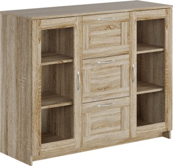 Mio Tesoro Сириус 2 двери со стеклом и 3 ящика 117x95 2.02.03.380.3 (дуб сонома)