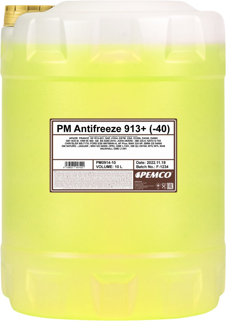 

Антифриз Pemco Antifreeze 913+ (-40) 10л