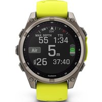 Умные часы Garmin Fenix 8 Solar, Sapphire 47мм (титановый серый с желтым ремешком)