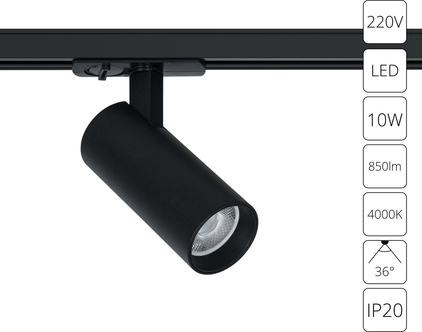 

Трековый светильник Arte Lamp Bene A1945PL-1BK